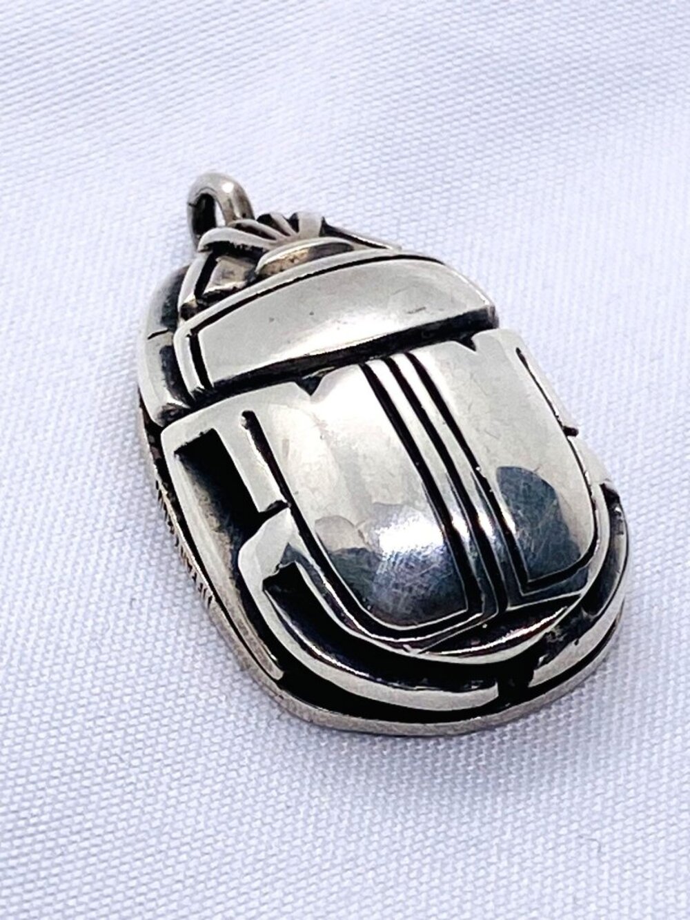 Tiffany & Co Scarab Hieroglyphics Sterling Silver 925 Pendant Charm - Picture 4 of 8